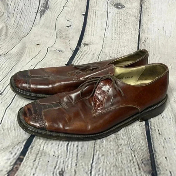 belvedere florence Other - Belvedere Florence Sz 11.5 M Leather Oxford Ostrich Cap Toe Dress Shoe Italy